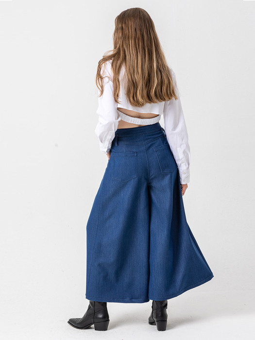 Two tuck wide pants_NAVY