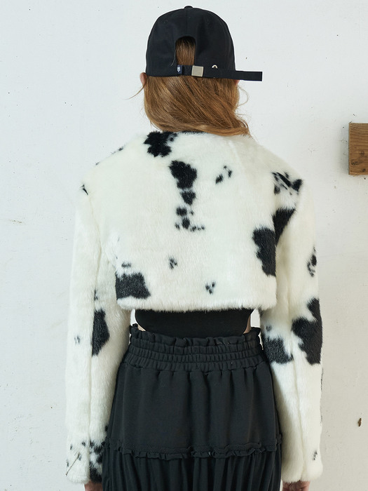 Cow fur bolero_White