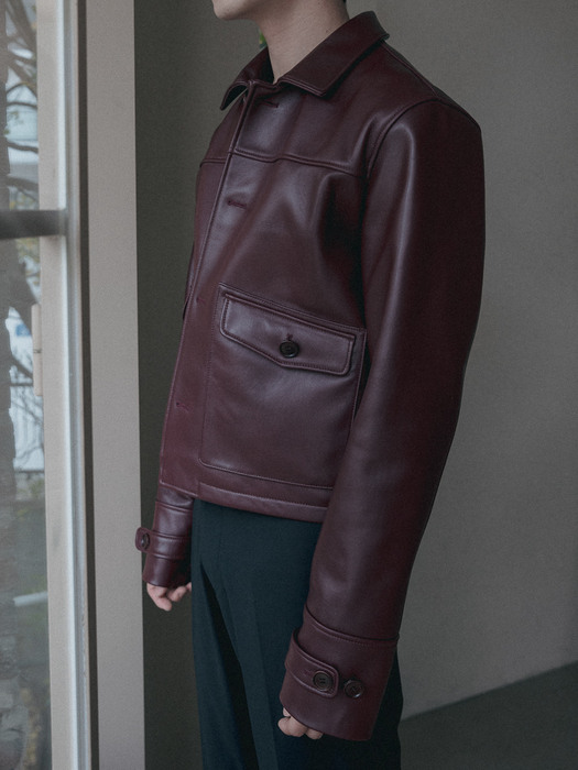 short leather jacket (lamb skin 100%)