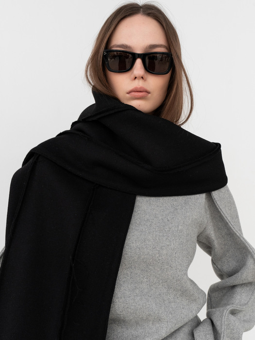 Wool Long Scarf (BLACK)