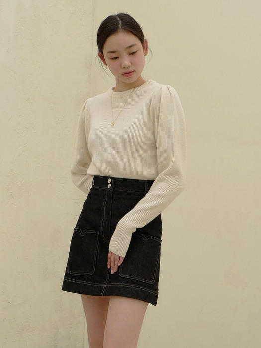 Puff Sleeve Knit (4color)