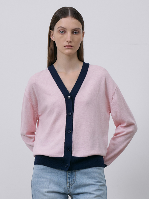 Summer wool 100 cardigan-Pink
