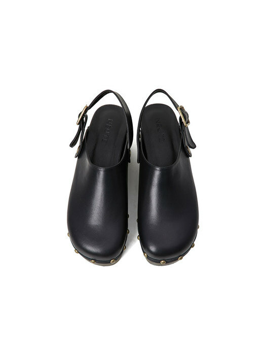 60mm Valentina Leather Clog Mule (Black)