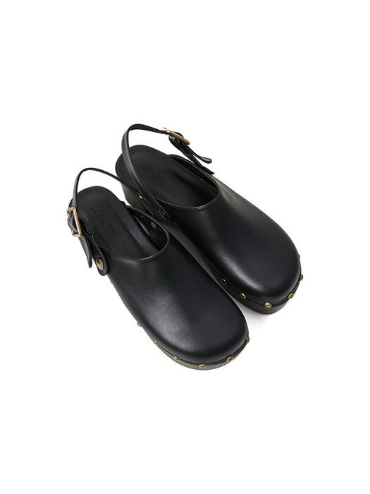 60mm Valentina Leather Clog Mule (Black)