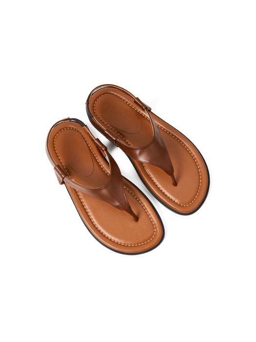 20mm Pacific Leather Flip-flop Sandal (BROWN)