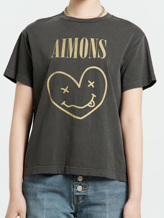DYLAN DARK GRAY AIMONS SMILE DYED T-SHIRTS
