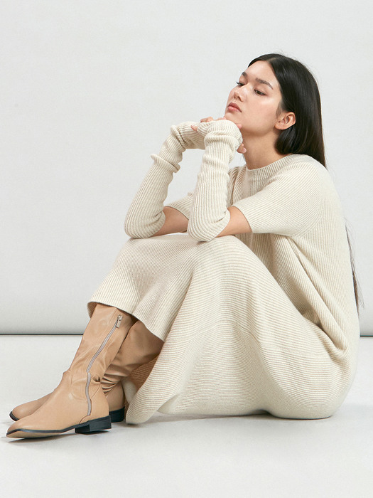 wool warmer knit onepiece (light beige)