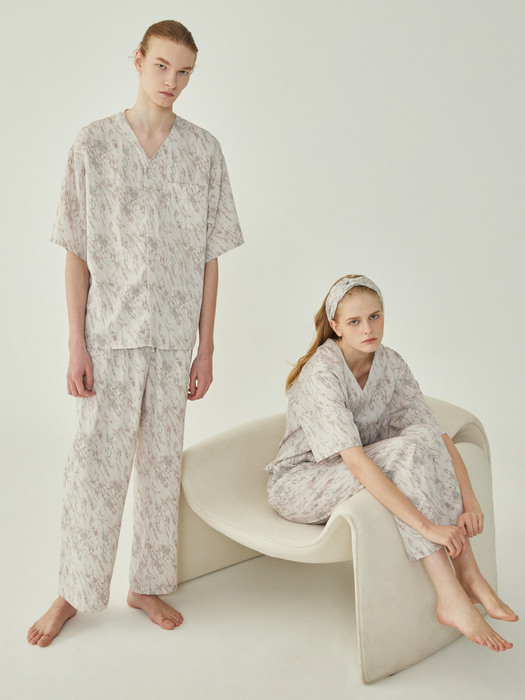 COZY PAJAMA COUPLE SET_sand lake