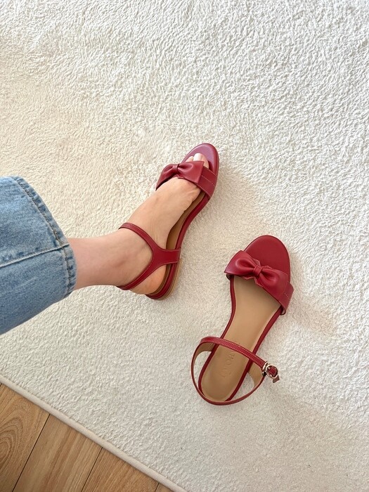 Blair Ribbon Sandals - Rouge