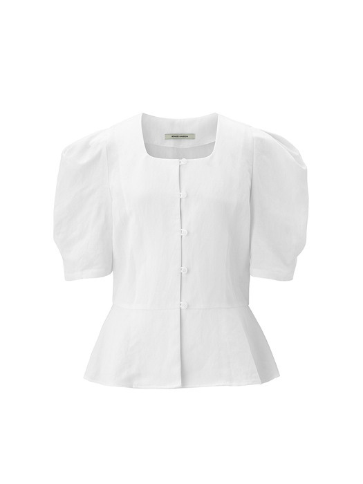 Square hul blouse - White