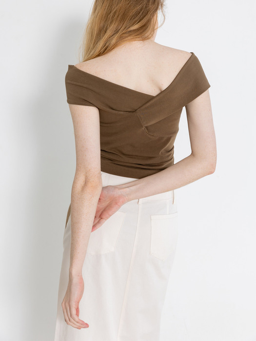Linen Cotton Belted Long Skirt_Cream