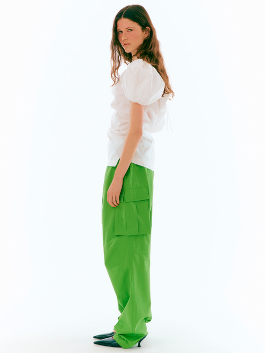 Colour Wide Pocket Pants [GREEN]