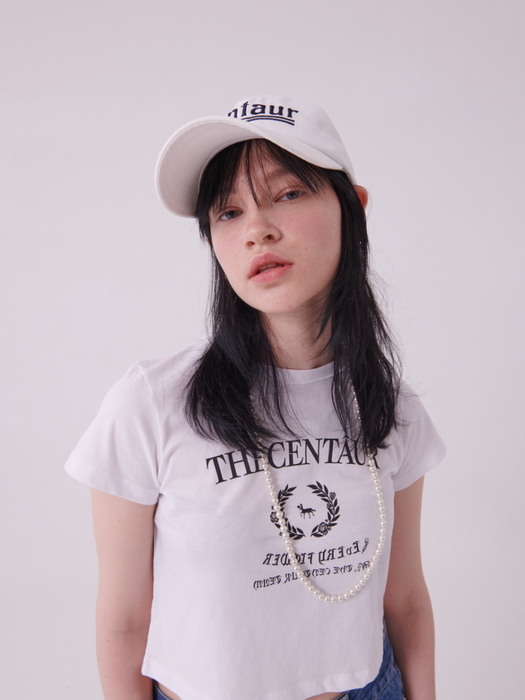 [TC22SSTOP35WH] THE CENTAUR WREATH CROPPED TSHIRT [WHITE]