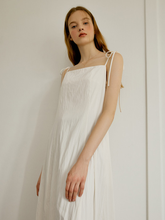 2-way string ribbon dress (cream)