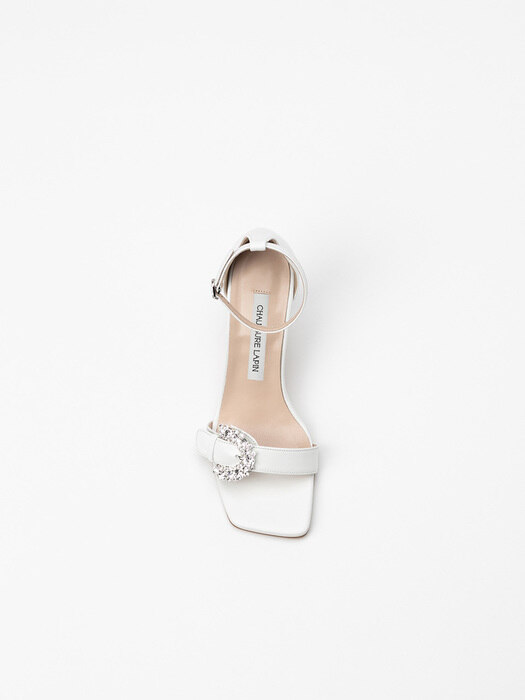Daffon Embellished Sandals in Pure White