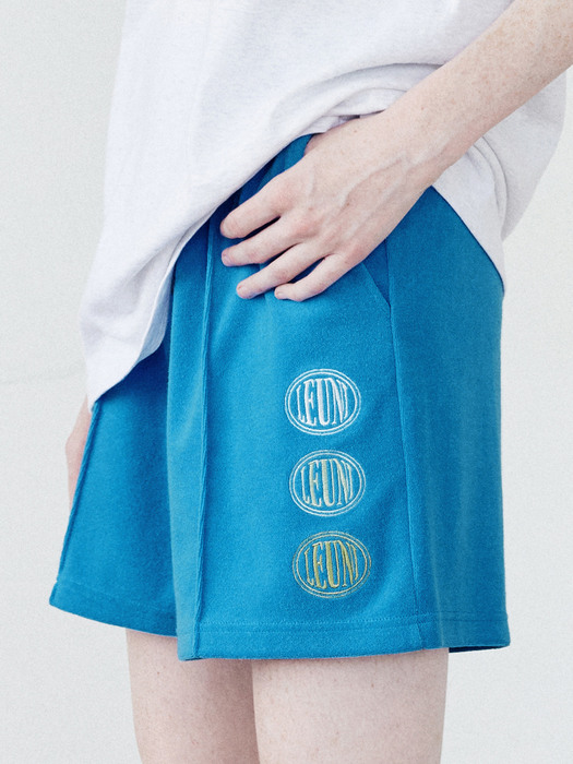 Embroidery Terry Shorts_Blue