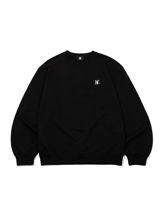 우알롱]Signature balloon over sweatshirt - BLACK