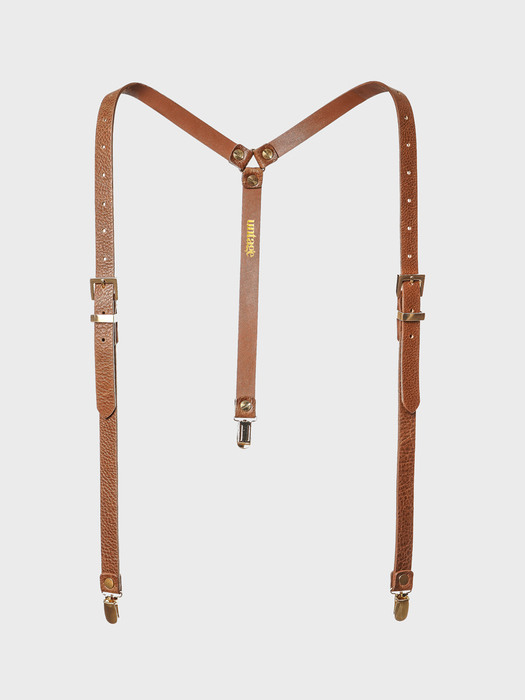 Square Loop Thin Leather Suspender[Brown(UNISEX)]_UTA-FM32 