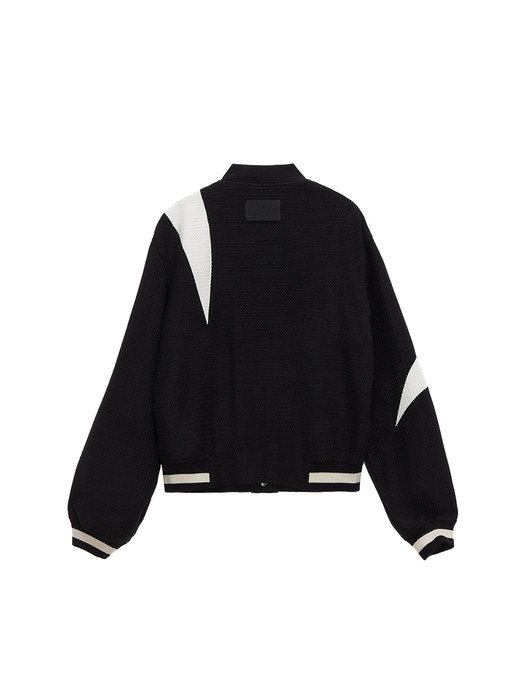 Matin Kim마뗑킴]COLOR OBJET BASEBALL JUMPER IN BLACK