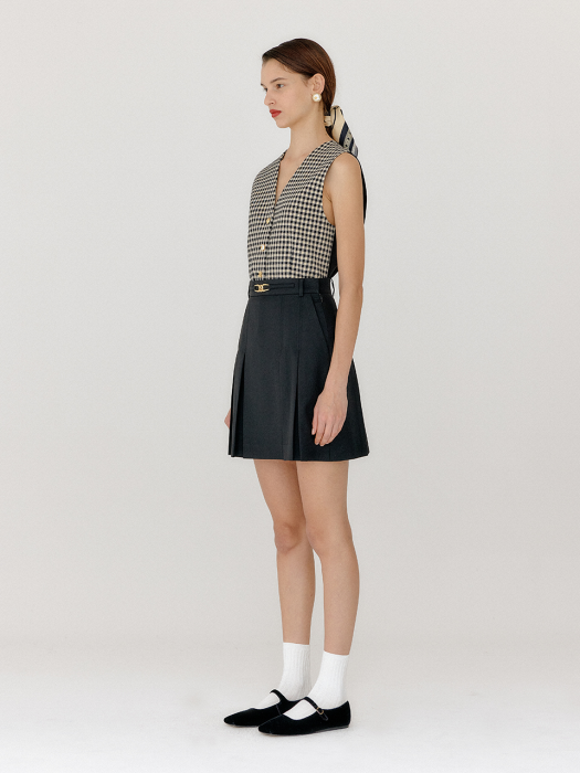 VABRINA  Gold-trimmed Mini Skirt - Black