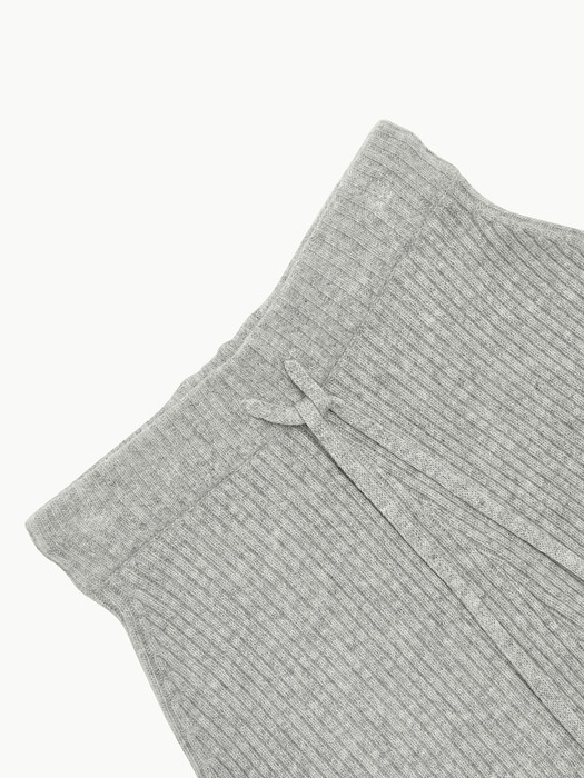 RIBBED KNIT SHORTS(GREY)