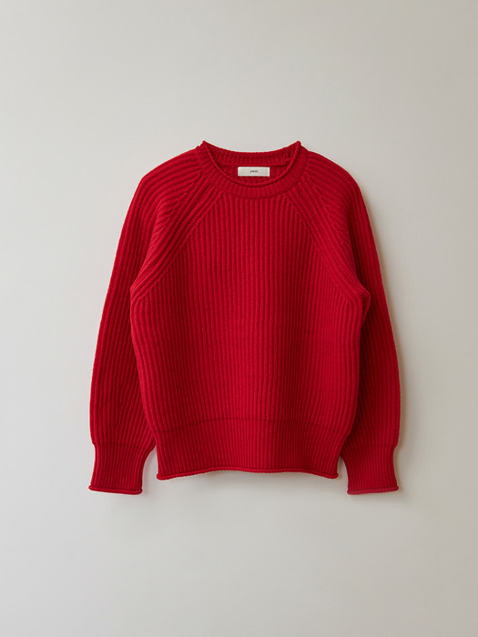 Full Cardigan Stitch Knit (Red)