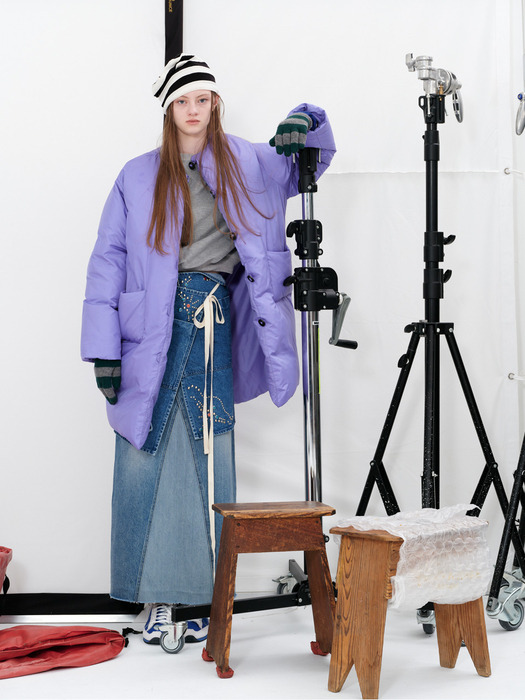 Long puffy puffer in lavender