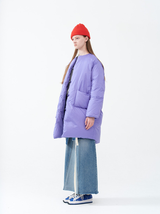 Long puffy puffer in lavender
