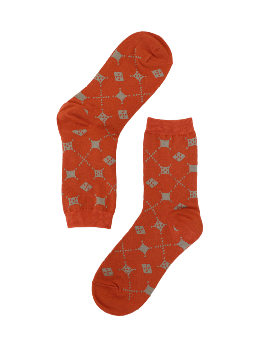 ARGYLE PATTERN SOCKS / ORANGE