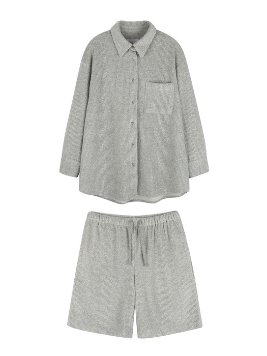 medium stripe pajamas - gray