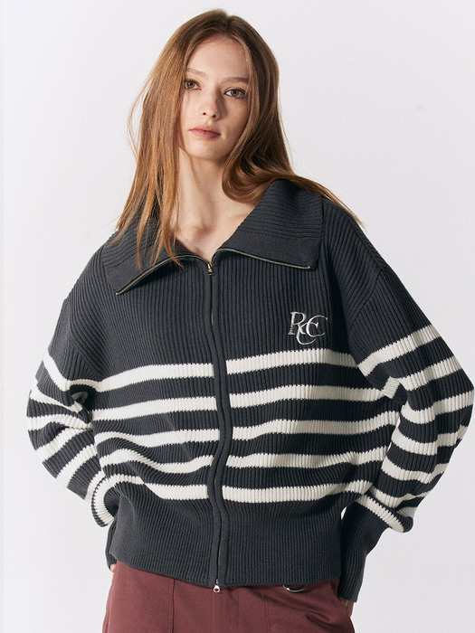 RCC Knit Zipup Cardigan [CHARCOAL ST]