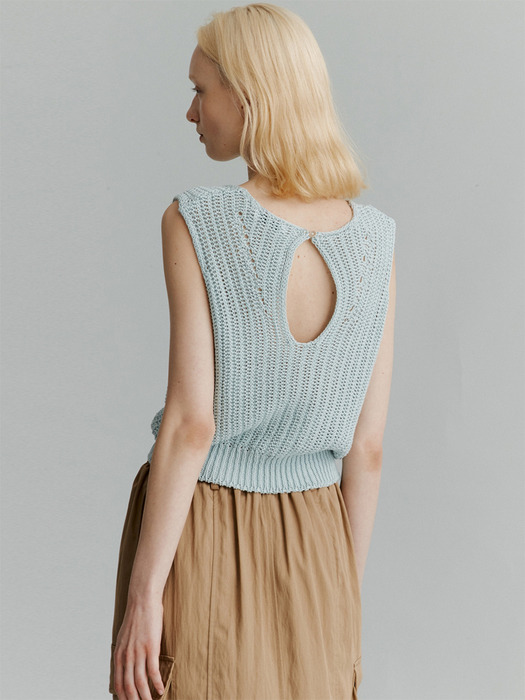 Summer Knit Vest(Blue)