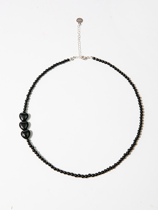 Black Heart Pendant Necklace (Onyx)