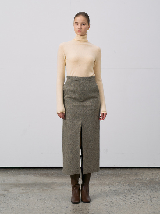 Wool Slit Long Skirt