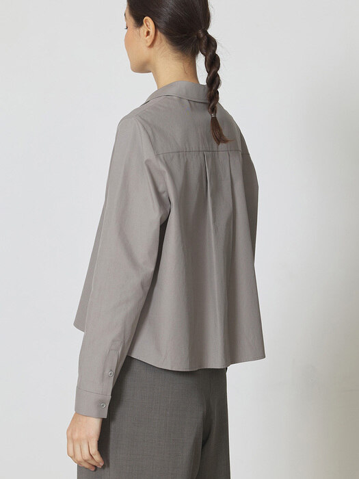 [ver.2023 Fall New] Signature cotton shirt warm gray