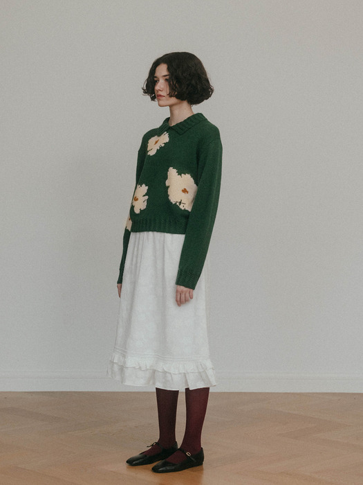 Fleur Jacquard Sweater (Green)