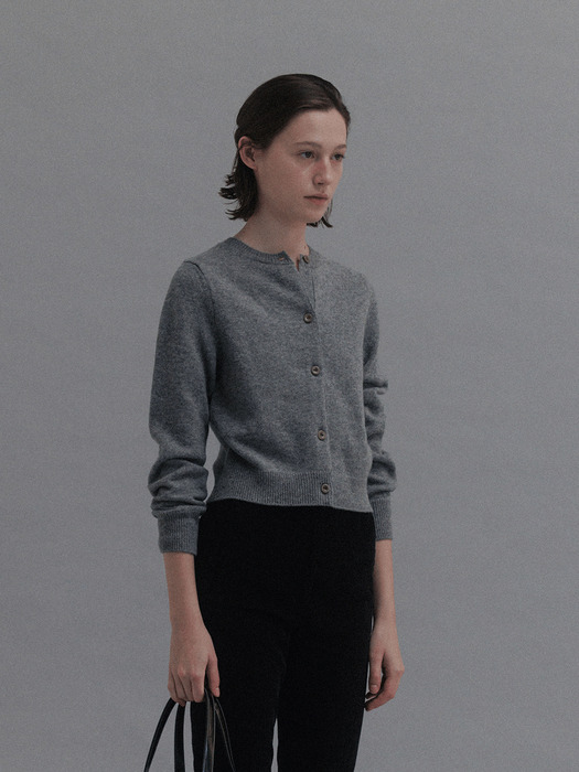 Tome round cardigan (Gray)