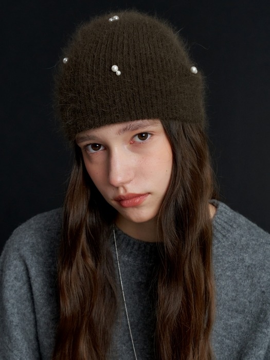 Pearl Snowman Angora Beanie_5COL (L234MCP040)