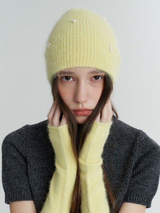 Pearl Snowman Angora Beanie_5COL (L234MCP040)