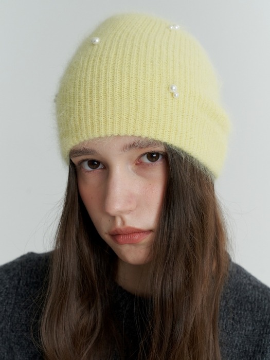 Pearl Snowman Angora Beanie_5COL (L234MCP040)