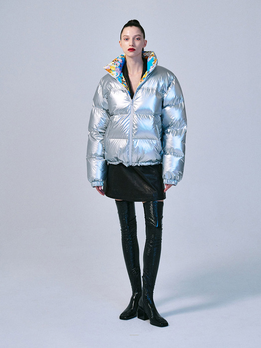 OVERSIZED DOWN JACKET REVERSIBLE_SILVER