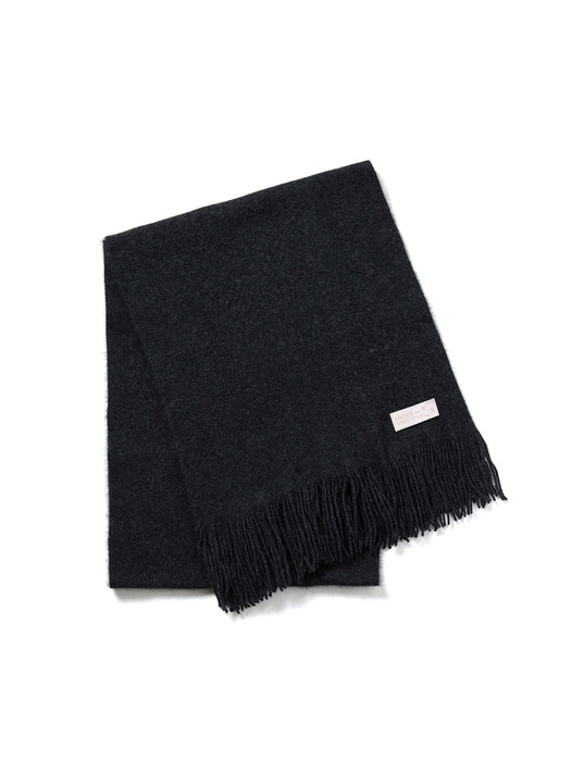 RACCOON BLENDED MUFFLER FRINGE_CHARCOAL