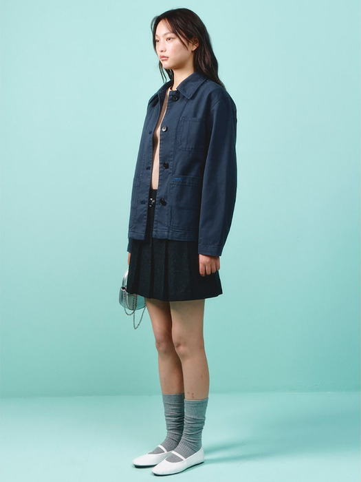 Midi Denim Jacket  Navy (KE4111M52R)