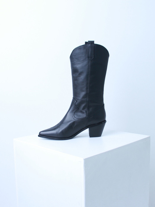 [리퍼브][255]Western Boots (Black)