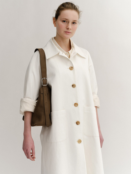 Haumea Linen Coat Off-White