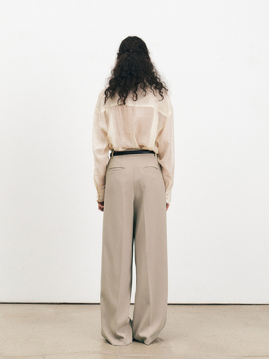 TFS ONE TUCK SEMI WIDE TROUSERS_2COLORS