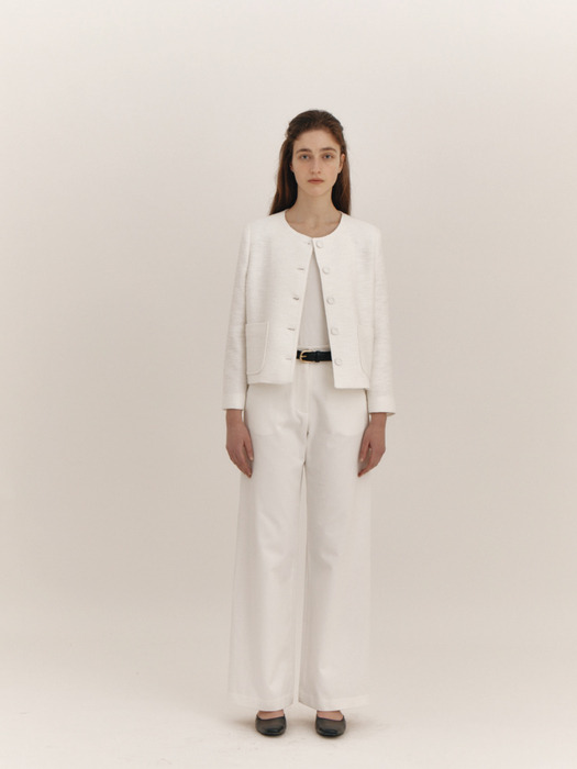 Cotton Straight Pants(White)