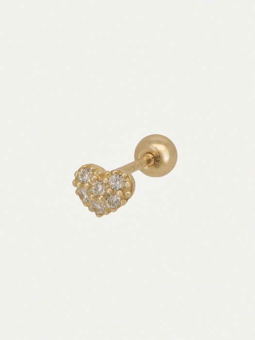 14k plumpy cubic heart piercing