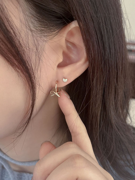 14k plumpy cubic heart piercing