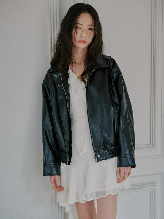 [단독] ASYMMETRIC RUFFLE MINI DRESS_IVORY